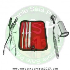  Hegar uterine dilator 3 pieces set, 7-8, 9-10, 17-18, wartenberg pinwheel,mathieu speculum, collin large